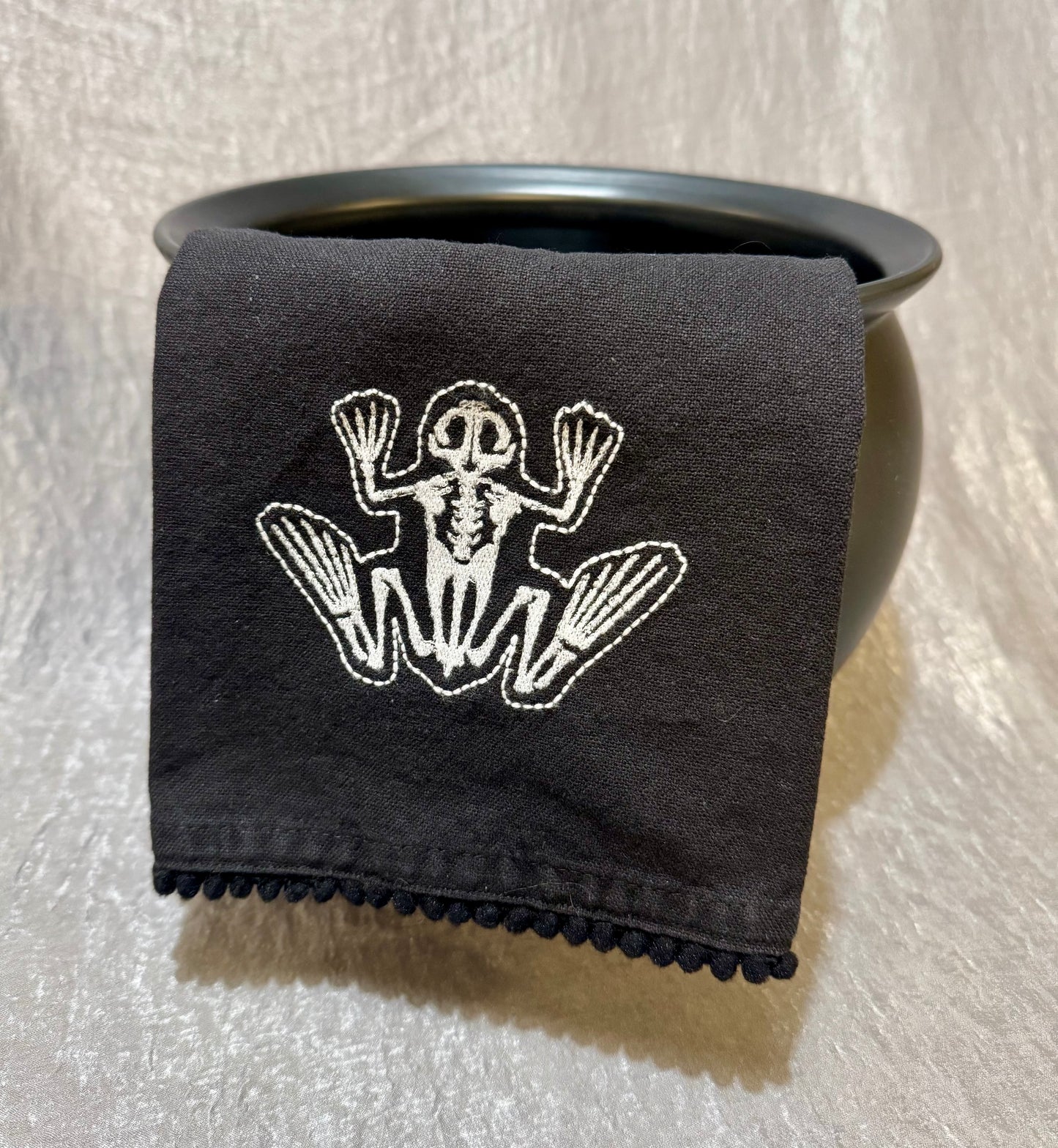 Skeleton Embroidered Tea Towel (Set of 1)