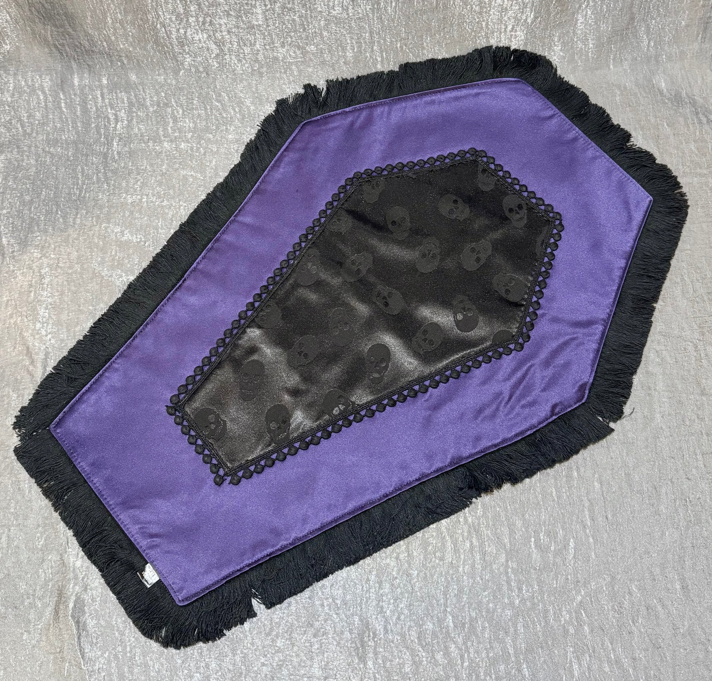Midnight Skull Coffin Center Piece