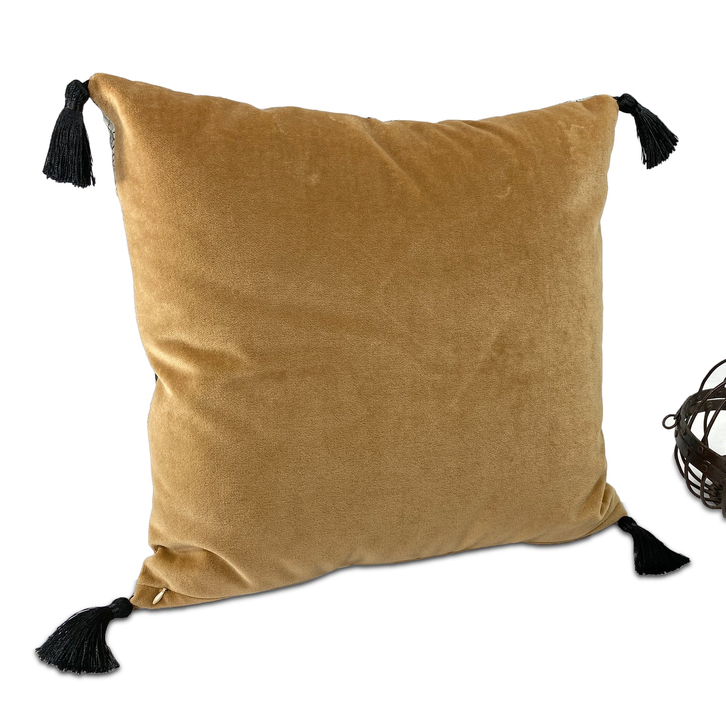 Dark Academia Moth & Spiderweb Pillow Cover with Tassels