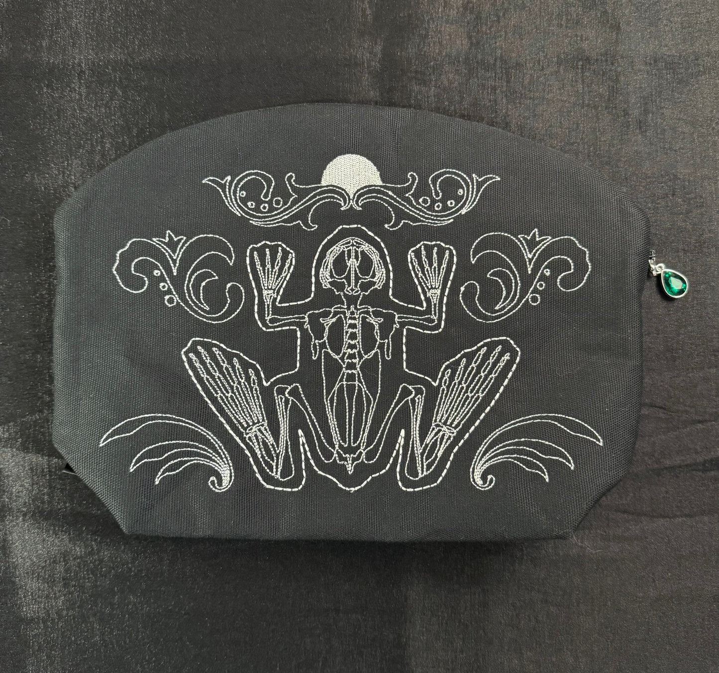 Skeleton Frog Makeup Bag
