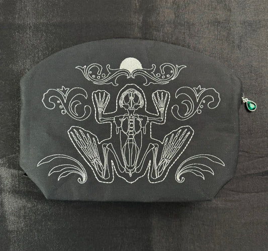 Skeleton Frog Makeup Bag